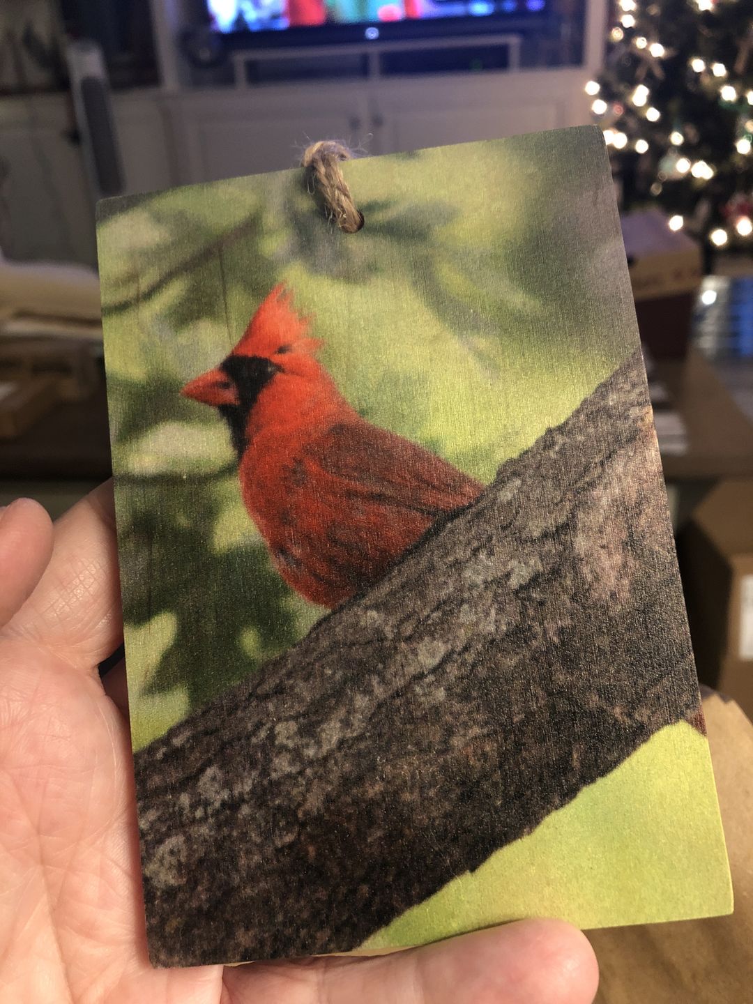 Customer photo review of 3.5 x 5 Wooden Ornament