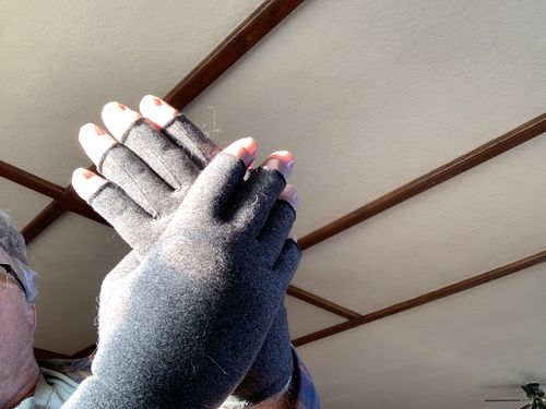 Customer photo review of Premium Arthritis Compression Gloves For Men & Women