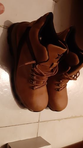 Customer photo review of KELODON Steel Toe Boots-Engine Collection-Brown