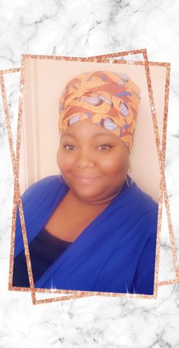 Customer photo review of Creative Premium Print Headwrap Combined With A Nightcap(Orange Leaves)-AW1971