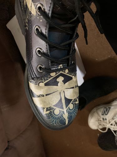 Customer photo review of Blue Floral Handcrafted Boots