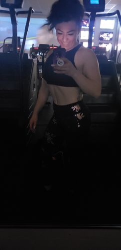Customer photo review of Mesh Butt Lift Active Leggings - Metallic Floral