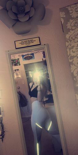 Customer photo review of Reflective Stripe Mesh Cut-Out Butt Lift Active Leggings - White