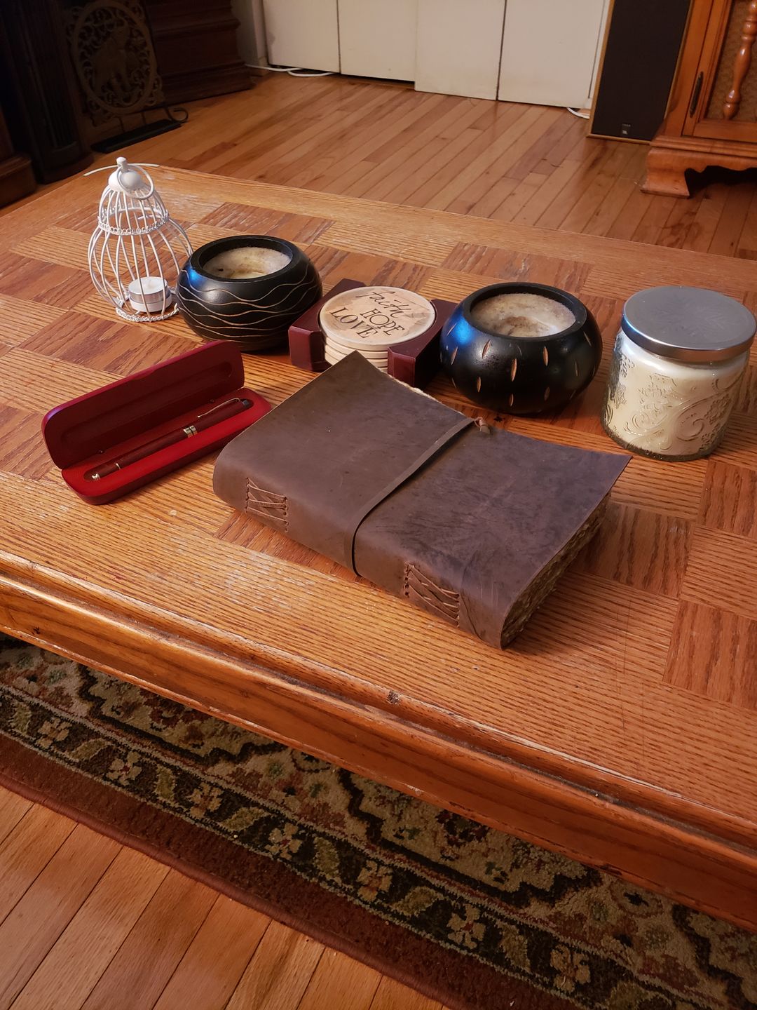 Customer photo review of Vintage Leather Journal – Handmade Notebook