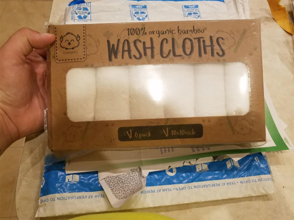 Customer photo review of DELUXE Baby Bamboo Washcloths