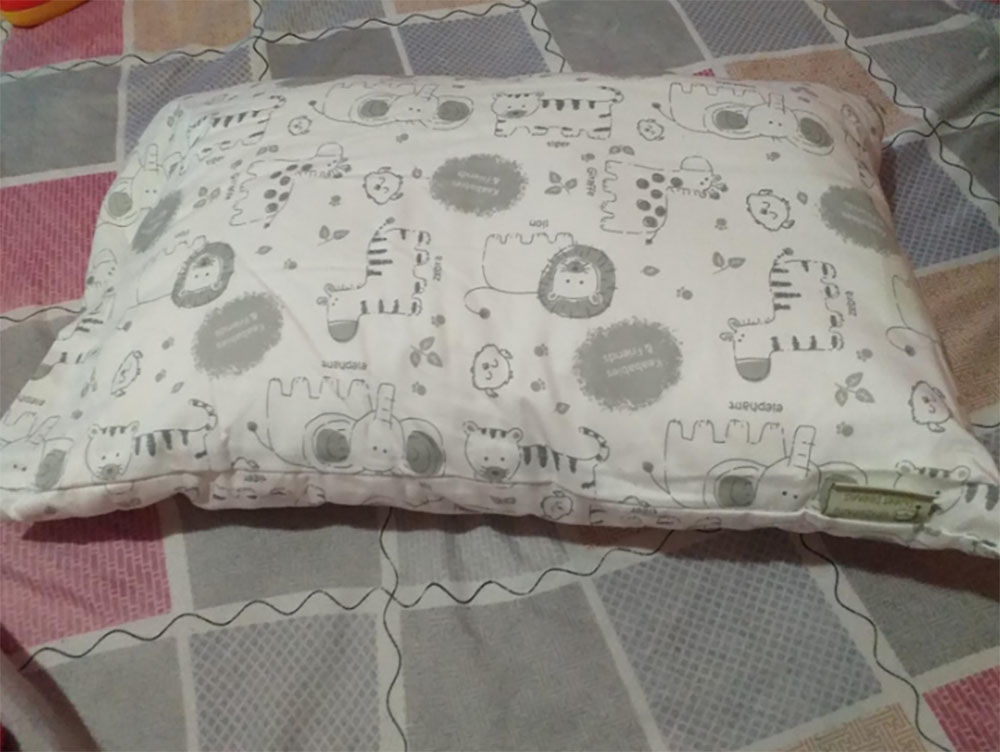 Customer photo review of Toddler Pillow with Cute Pillowcase