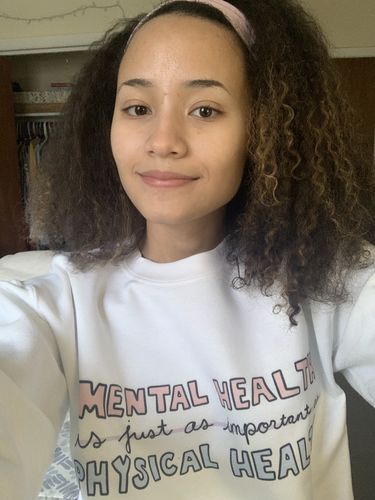 Customer photo review of Mental Health Is Just As Important As Physical Health -- Sweatshirt