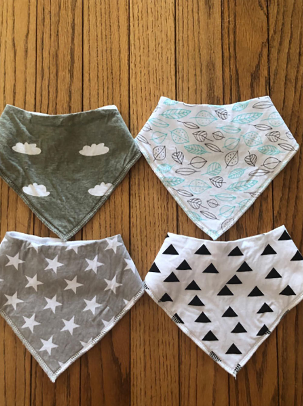 Customer photo review of Organic Baby Bandana Bibs