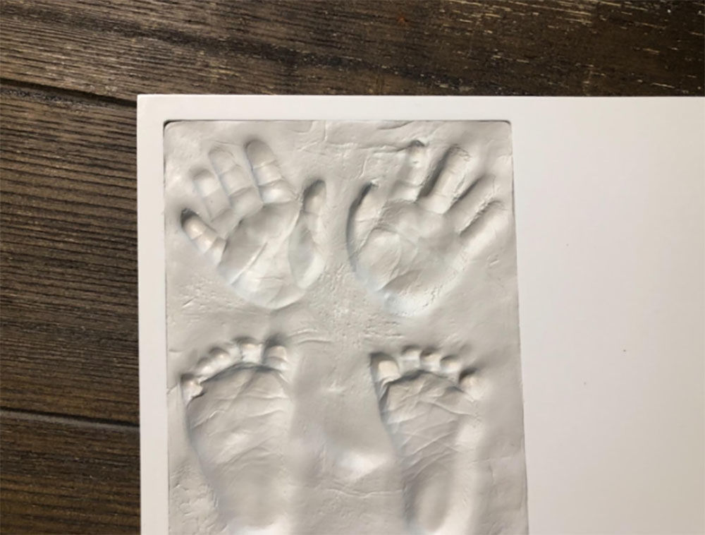 Customer photo review of Baby Handprint Footprint Keepsake Kit