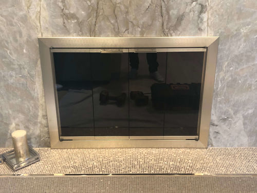 Customer photo review of Aluminum Fireplace Glass Doors Masonry & Zero Clearance - Brookfield