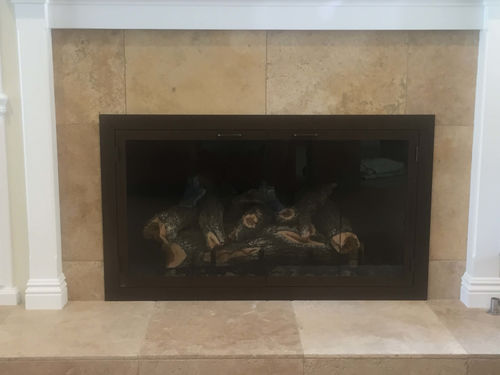 Customer photo review of Steel Fireplace Glass Door Masonry & Zero Clearance - Carolina