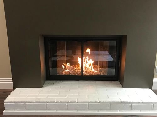 Customer photo review of Steel Fireplace Glass Door Masonry & Zero Clearance - Carolina