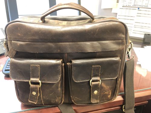 Customer photo review of The Courier - Leather Briefcase