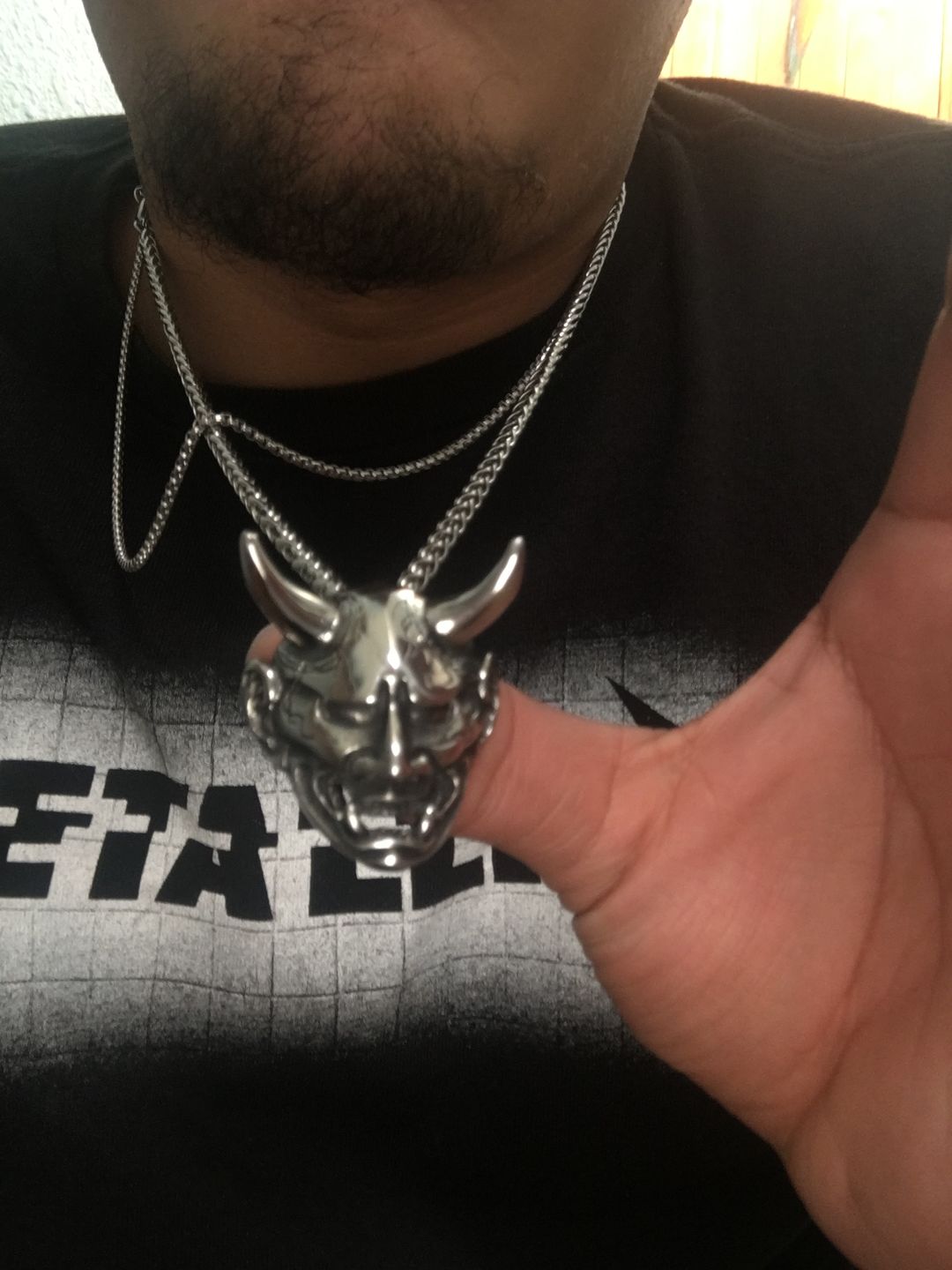 Customer photo review of Hannya Mask Chain Necklace