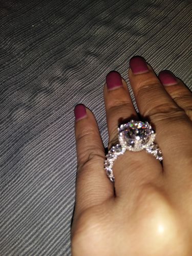 Customer photo review of Louilyjewelry Sterling Silver Eternity Round Cut Engagement Ring