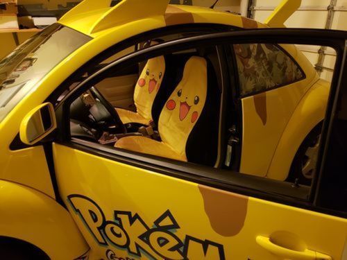 Customer photo review of Pikachu Car Seat Covers Universal Fit 051312