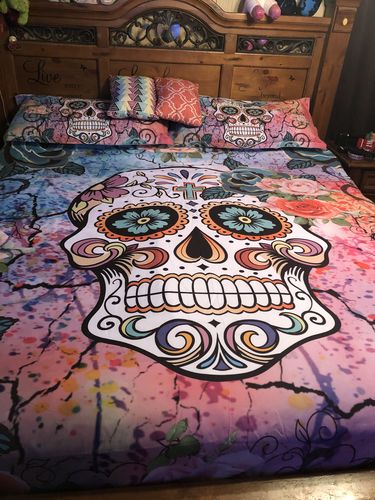 Customer photo review of D6 Skull Bedding Set