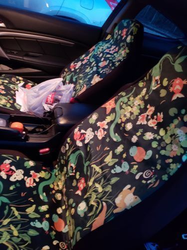 Customer photo review of Pokemon Grass Car Seat Covers Universal Fit 051012