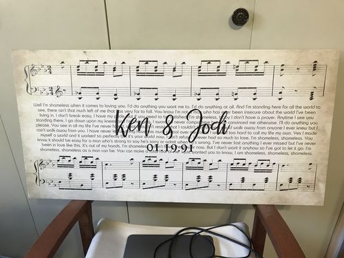 Customer photo review of Custom Couple Music Premium Canvas - Ready to Hang