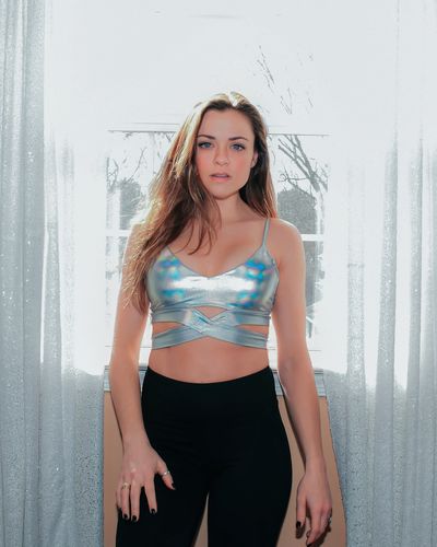 Customer photo review of Crossover Active Sports Bra - Holographic