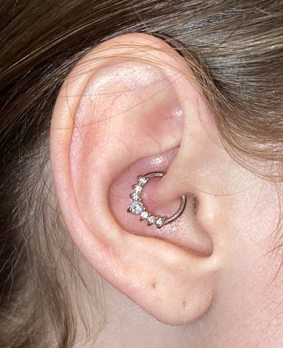 Customer photo review of Tiered Gems Hinged Segment Ring