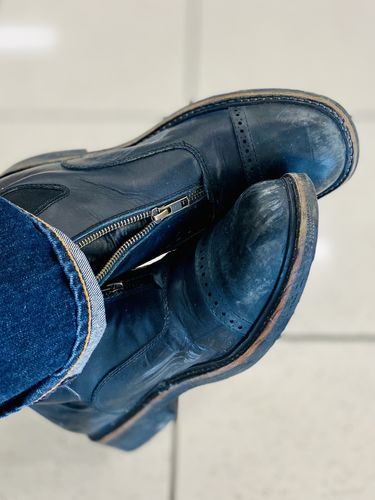 Customer photo review of No.0009 INTERCHANGE front zip boot Black-Blue Playa