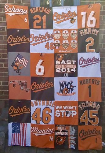 T-shirt quilt featuring baltimore orioles by STACIA from MD