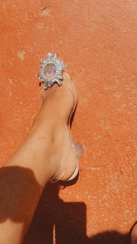 Customer photo review of Small Feet Ladies Clear Heel Dress Shoes SS398