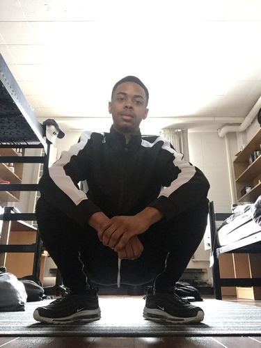 Customer photo review of Outside Solid One Stripe Track Jacket (Black-White)