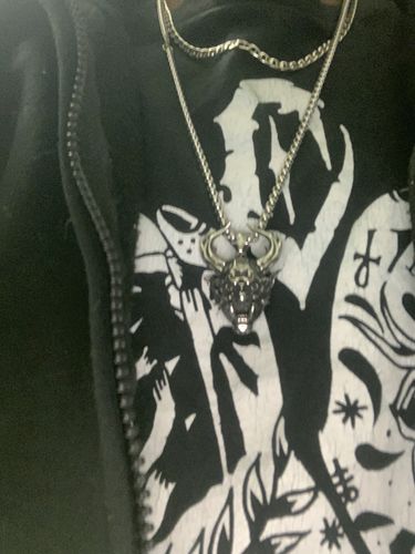 Customer photo review of Hannya Mask Chain Necklace (add $100 or more to your cart to get it for FREE)