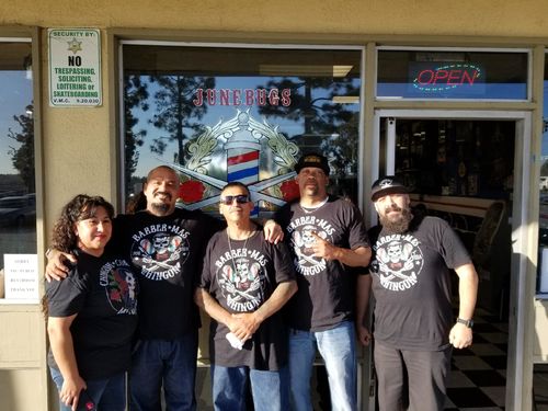 Customer photo review of El Barber Vintage Greaser T-Shirt