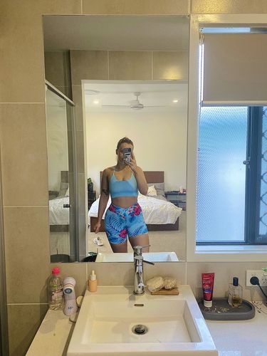 Customer photo review of Tropical Blue Booty Short
