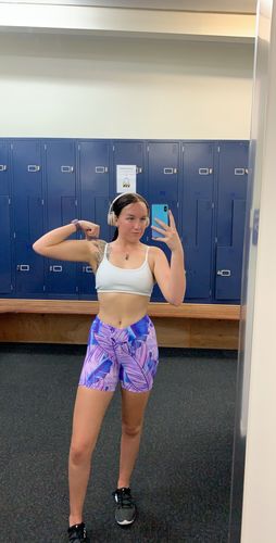 Customer photo review of Tropical Purple Booty Short