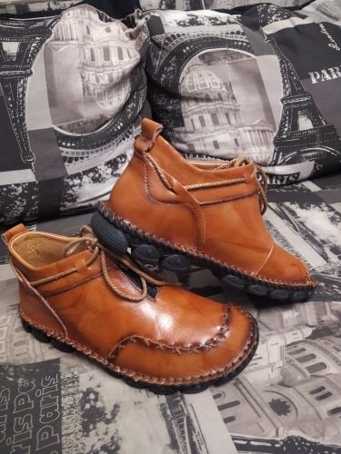 Customer photo review of High Quality Genuine Leather Men Boots