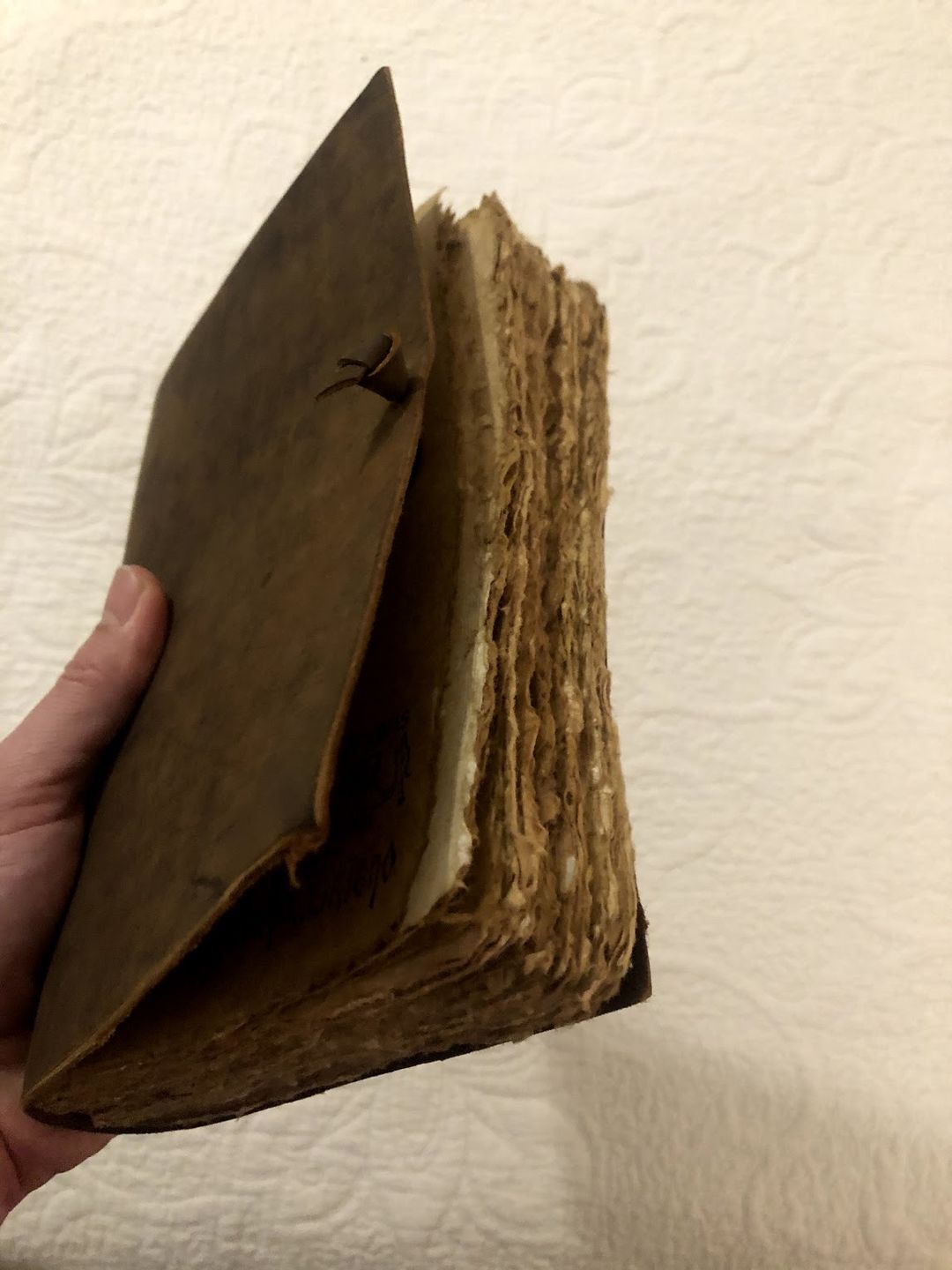 Customer photo review of Vintage Leather Journal – Handmade Notebook