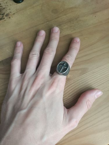 Customer photo review of ANTIQUE CROSS RING