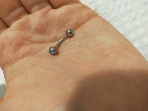 Customer photo review of Double Mini Gem Bananabell Body Jewellery