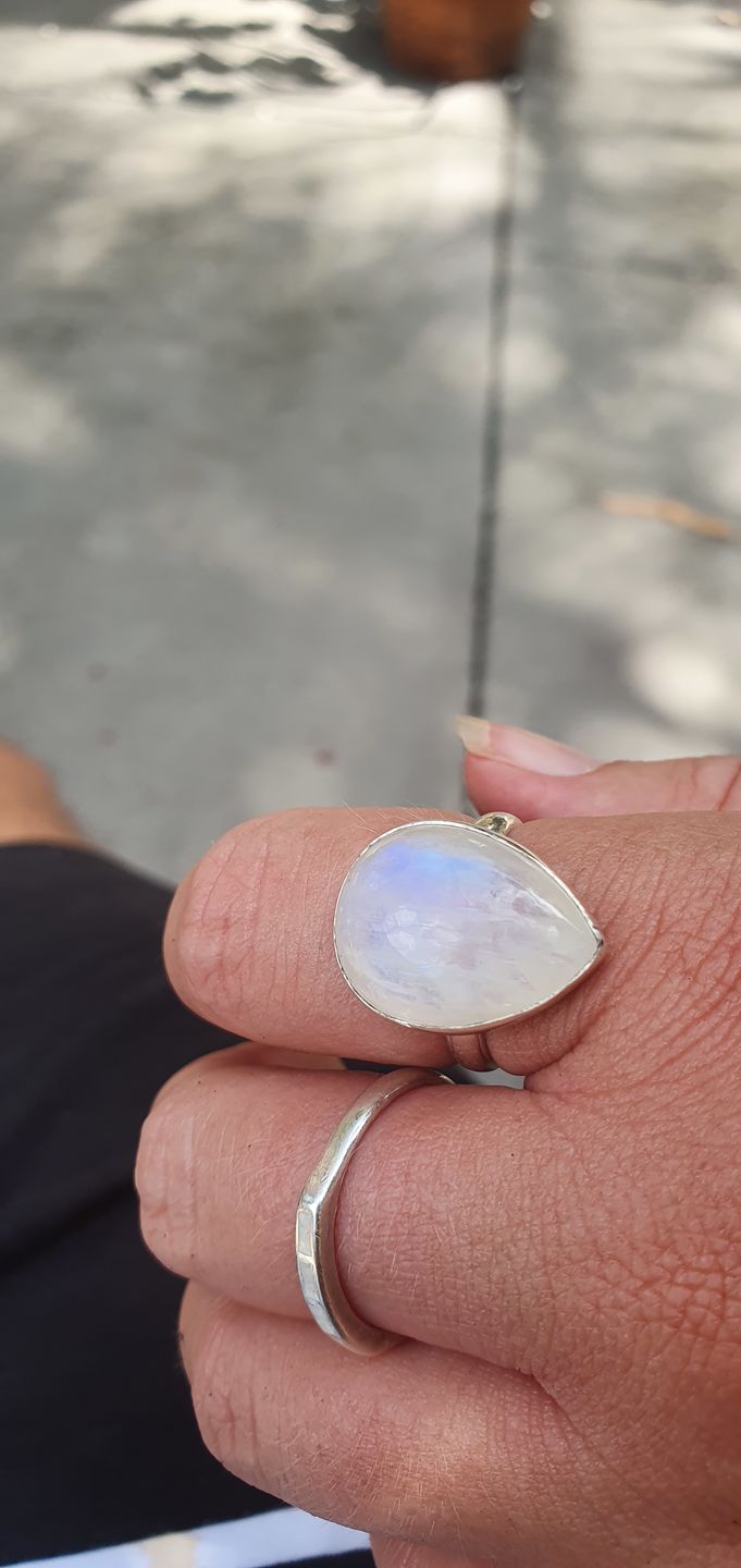 Customer photo review of Rain Drop Moonstone Ring