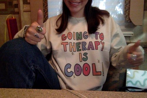 Customer photo review of Going To Therapy Is Cool! -- Sweatshirt