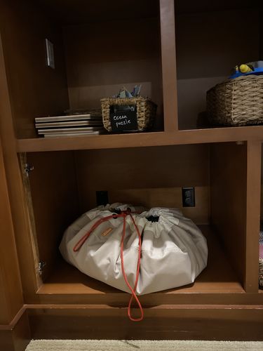 Customer photo review of Super Toy Storage Bag - Beach Sand