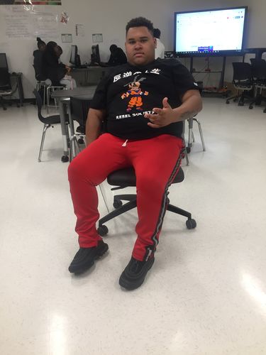 Customer photo review of Embroidered Chenille Anime Tee Black (192-103 22S)