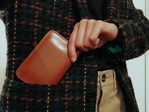 Customer photo review of No.52 | 'Buck Brown' Vertical Leather Wallet