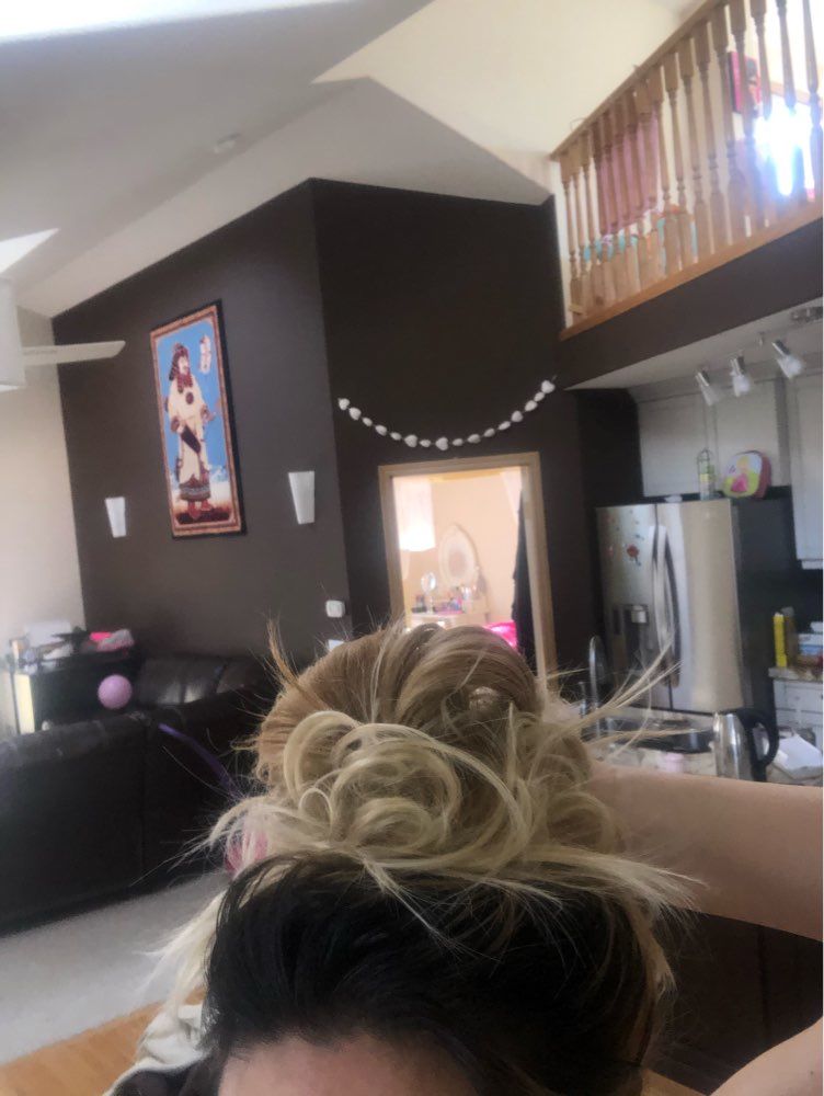 Customer photo review of Messy Bun Scrunchies Ponytail Holder Hair Pieces For Women