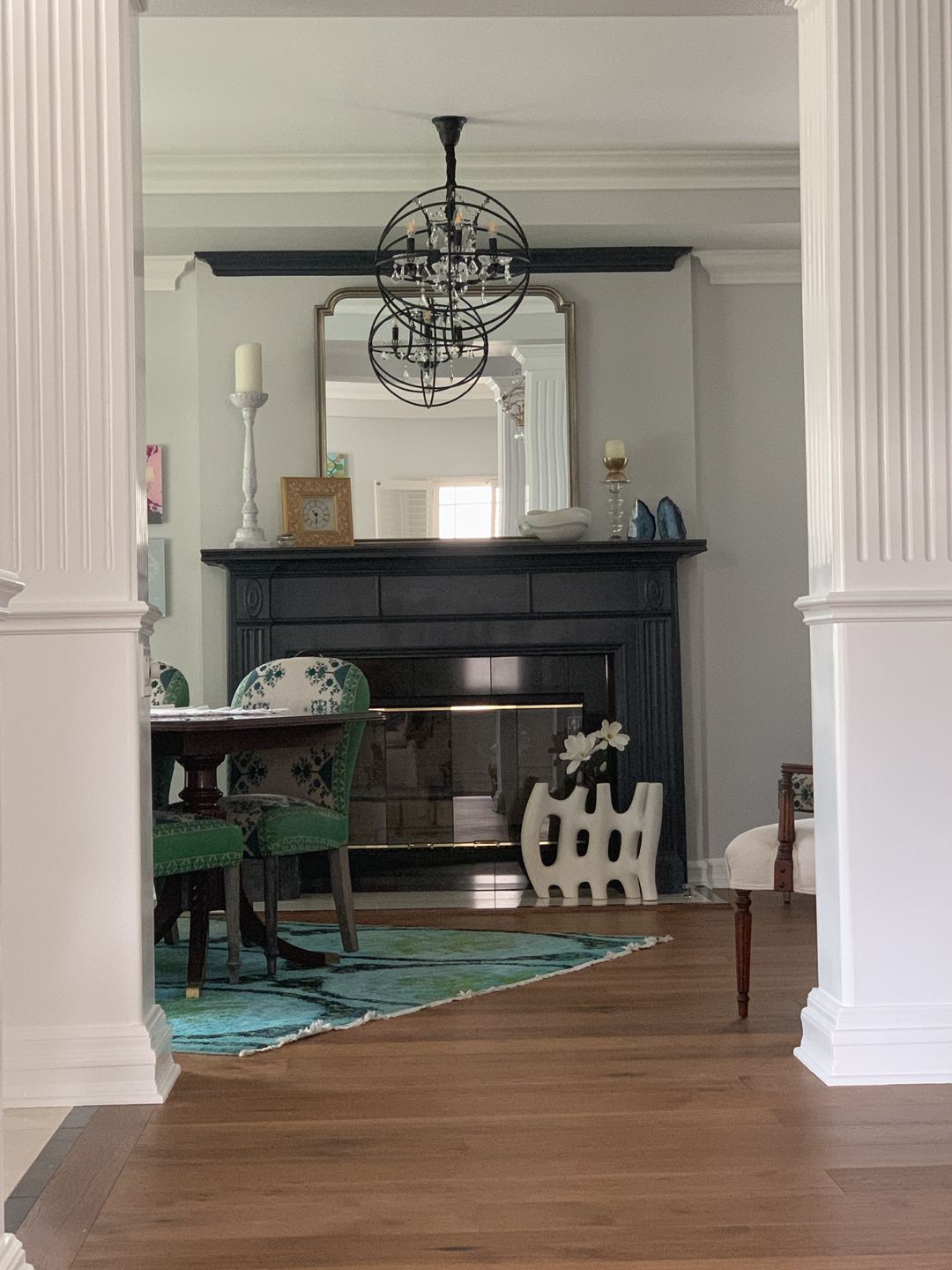 Customer photo review of MN Iron Orb Crystal Chandelier