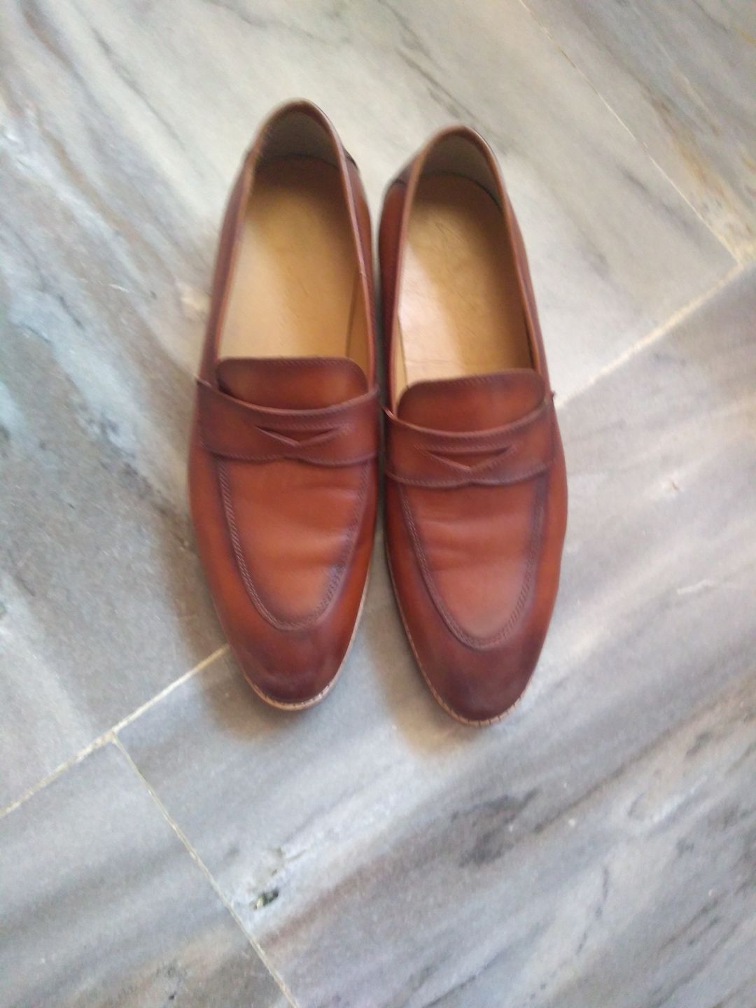 Customer photo review of Cognac Penny Loafers