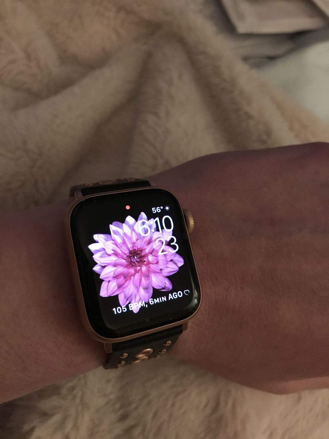 Customer photo review of Grommet Stud Band for the Apple Watch in Rose Gold, Gold, or Silver
