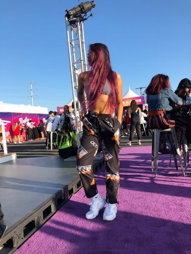 Customer photo review of 100 Dollar Bill Black Jogger Pants