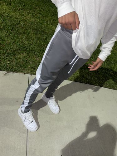 Customer photo review of Solid One Stripe Track Pants Cool Grey (100-401)