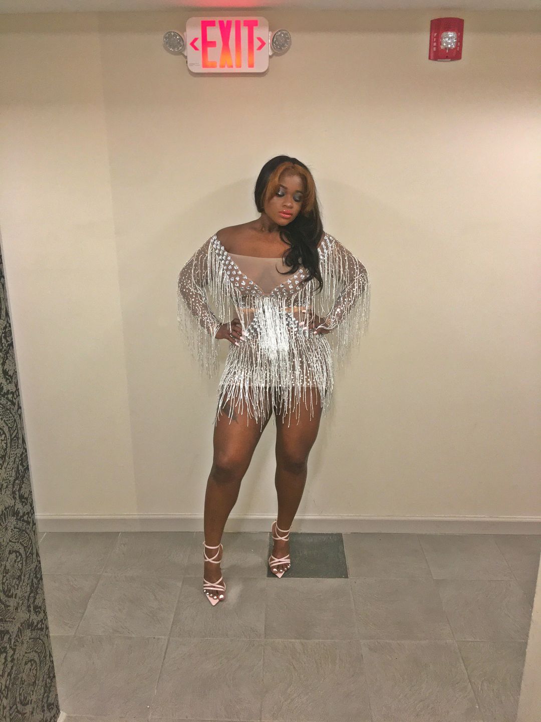 Customer photo review of Saturn Diamante Tassel Dress(Rhinestones)(Ready To Ship)