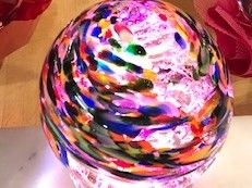 Customer photo review of Rainbow Confetti Orb with Cremation Ashes